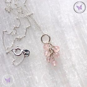 Rose Quartz Cluster Pendant Necklace